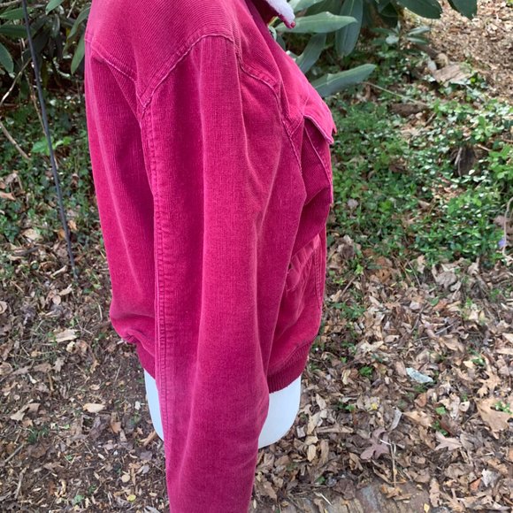 AC-3998 Pink Corduroy Bomber Jacket - Picture 4 of 8